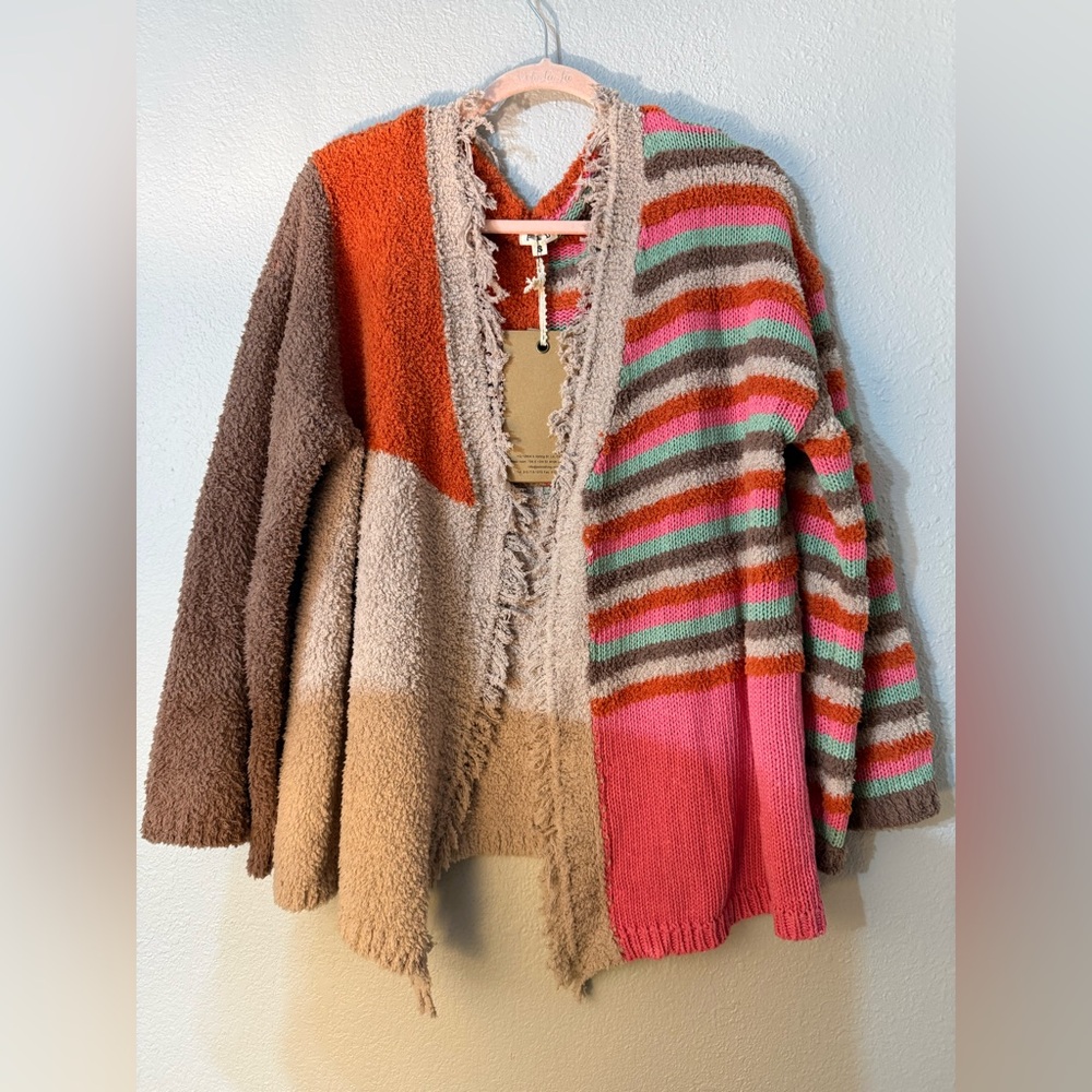 NWT POLColorful Striped Women's Sweater Cardigan